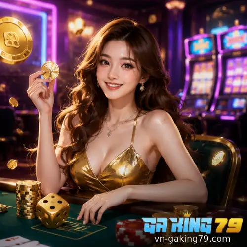Ứng dụng GAKING79 trên điện thoại với hình ảnh giải trí sòng bài và quay hũ